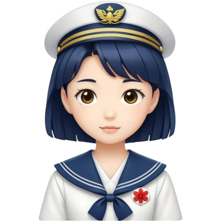 Cute Japanese high school girl in traditional sailor uniform with pleated skirt emoji