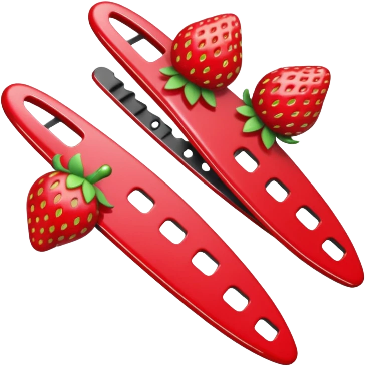 Strawberry hairclips emoji
