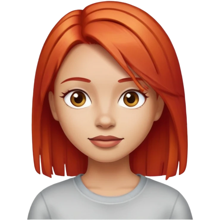 a girl with straight red dyed hair and light skin emoji