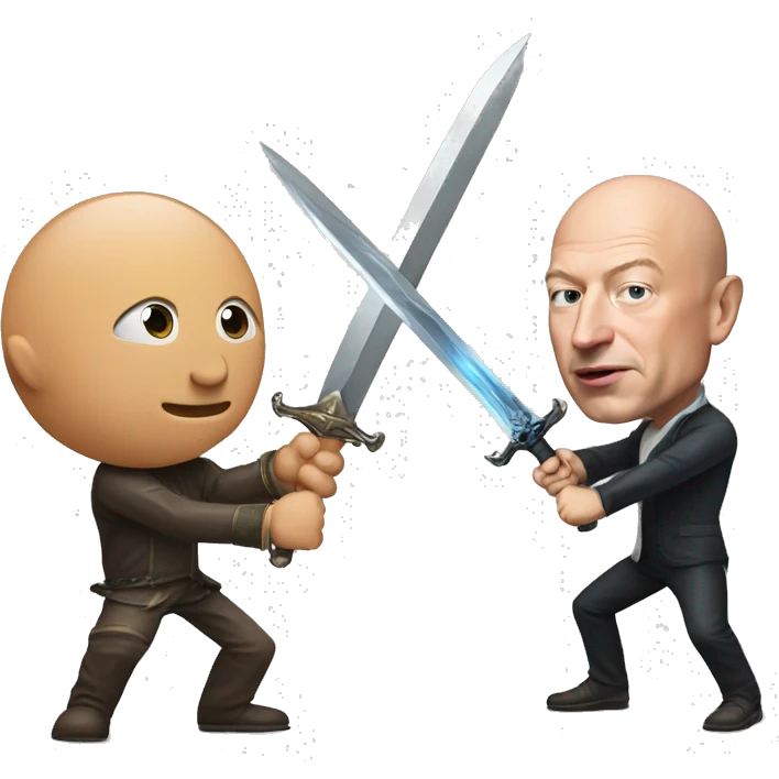 jeff bezos sword fighting elon musk emoji