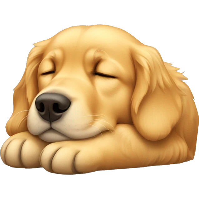 Golden retriever sleeping upright emoji