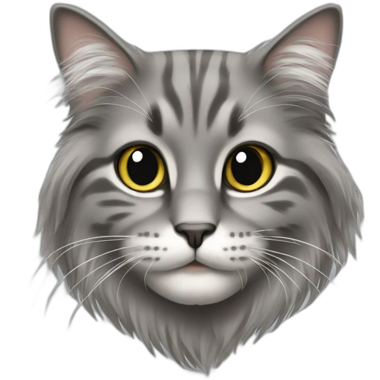 spenny cat gray long haired emoji