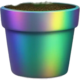 Plant in iridescent pot emoji