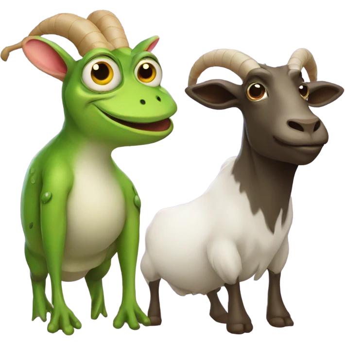 Frog and a goat emoji