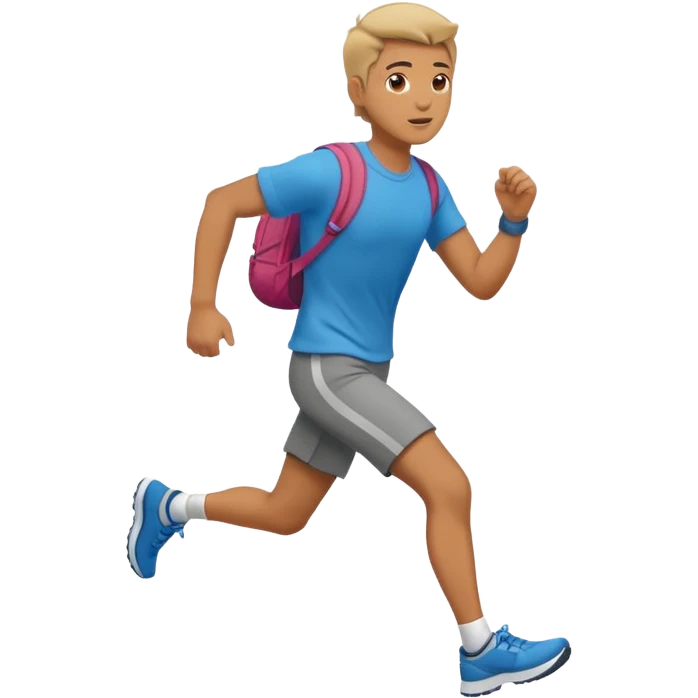 man running to the right, full body, walking clothes emoji