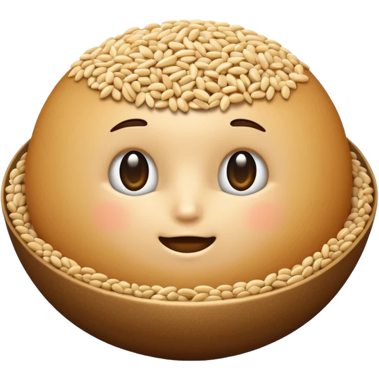 a single sesame seed, iOS emoji style, with a glossy highlight emoji