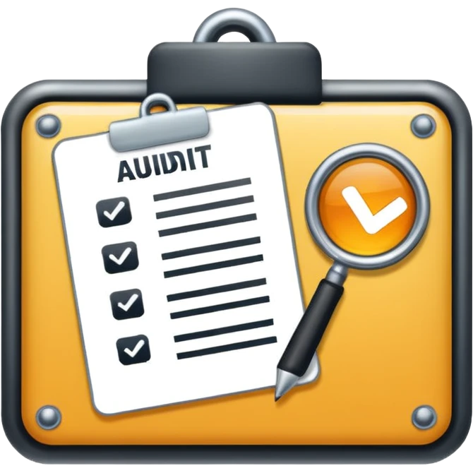 audit trail icon no human, no metal, not shiny, not grey emoji