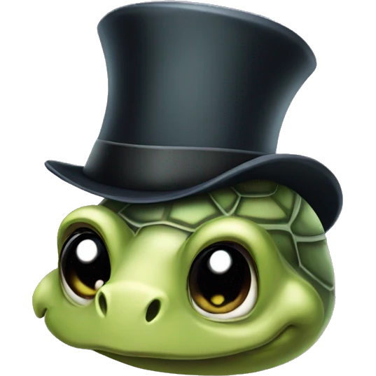 Derpy Turtle with a top hat emoji