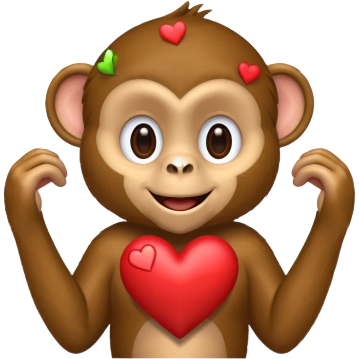 A monkey who made a heart emoji