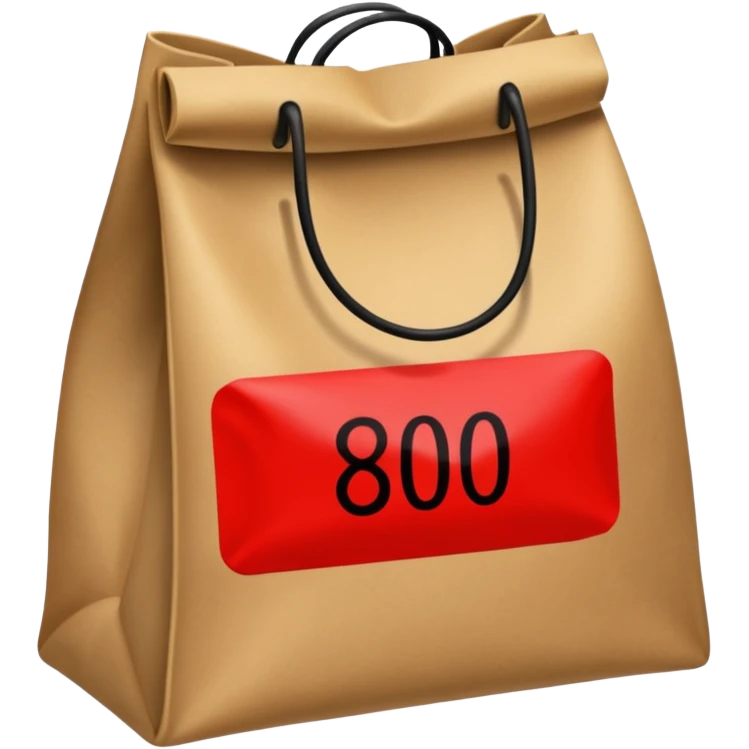 Mark-up x10 The number 800 should be crossed out and 8000 written on the label next to the bag emoji