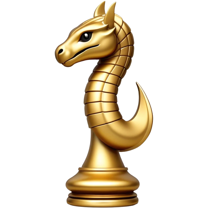 cobra mixed with knight chess piece golden emoji, 4k ultra-realistic cobra-knight emoji