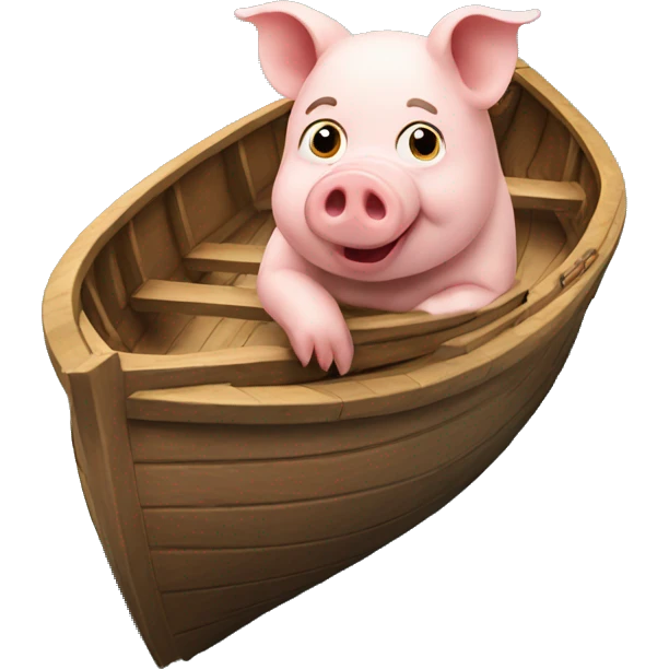 Pig on a boat emoji