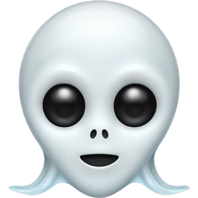 an emoji that combines an alien and a ghost, blending features of both in a playful way emoji