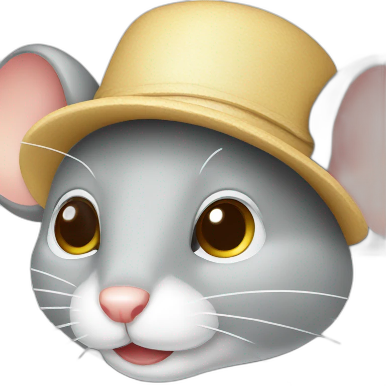Mouse white with a hat emoji