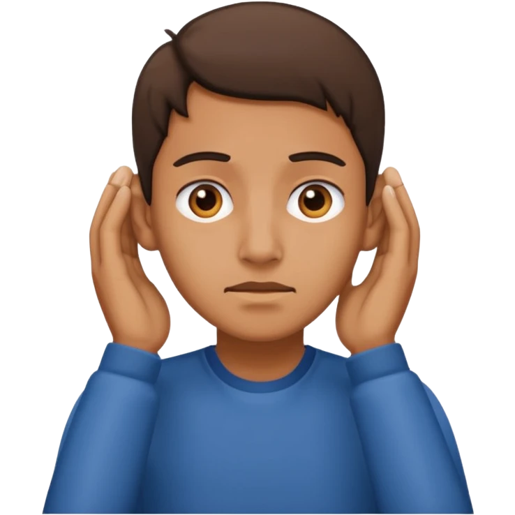 Saying sorry while holding ear emoji