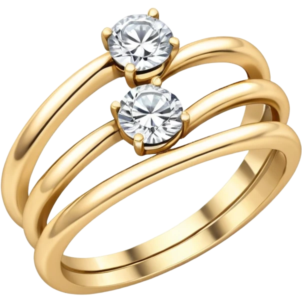 Diamond ring 💍 double rings twist with each other like engagement rings emoji