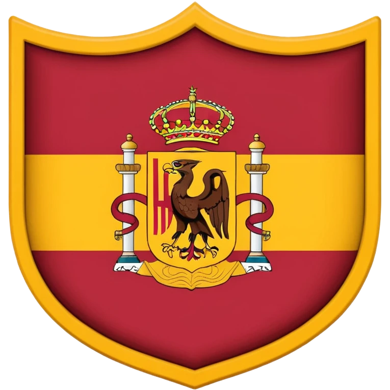 Bandera de españa tricolor actual con un águila marrón en el escudo emoji