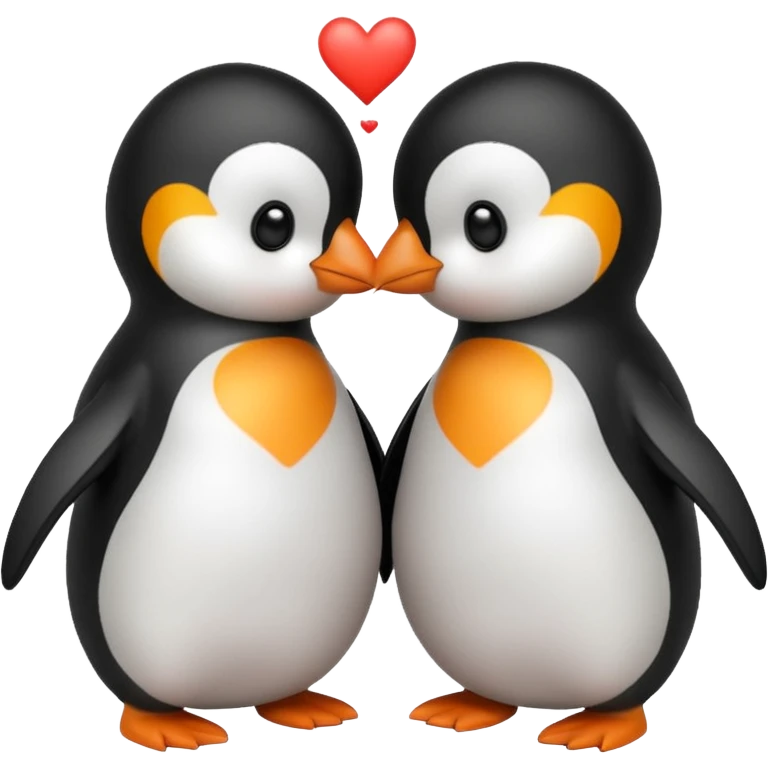 Penguins kissing emoji