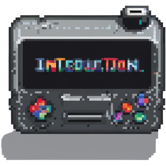 Retro pixel art introduction sign for presentation emoji