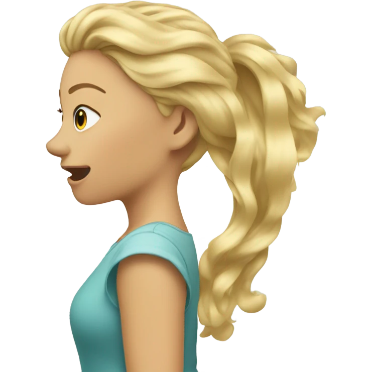 Blonde girl flipping her hair back over her shoulder  emoji
