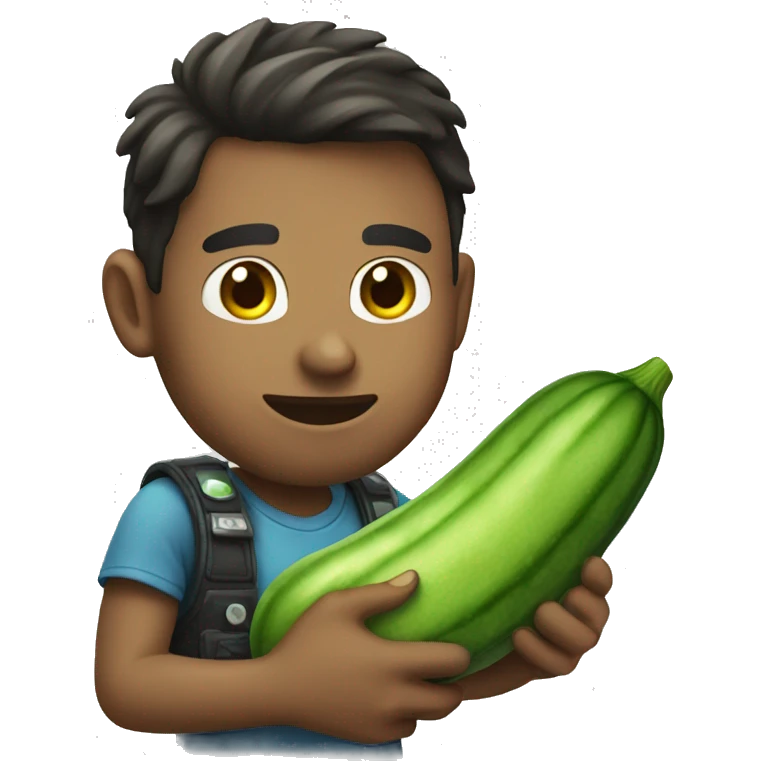 gamer holding a cucumber emoji