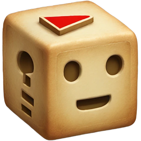 A Mario Block with a game controller on one side and the question mark on the other side emoji