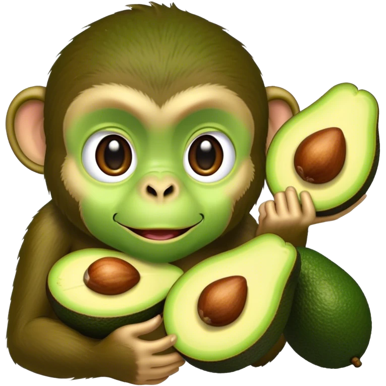 Monkey eating avocado  emoji