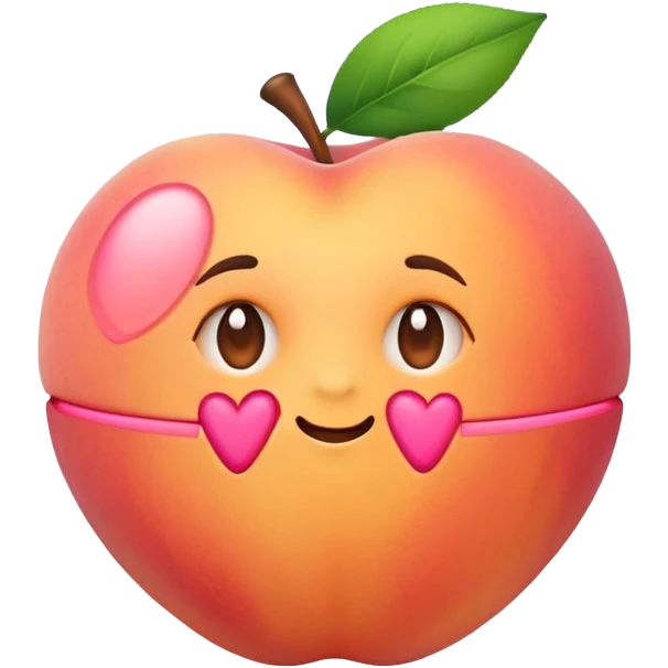 cartoon peach emoji with a heartbeat line emoji