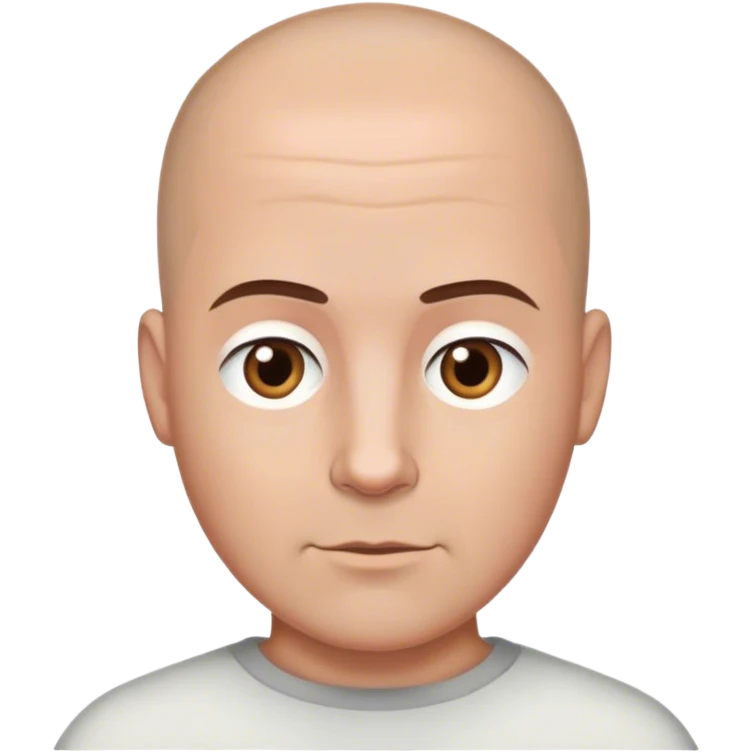Bald very short buzz cut brown hair dad white with brown eyes  emoji