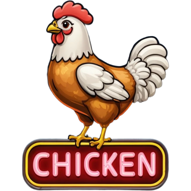 Retro Restaurant Sign Fried Chicken emoji