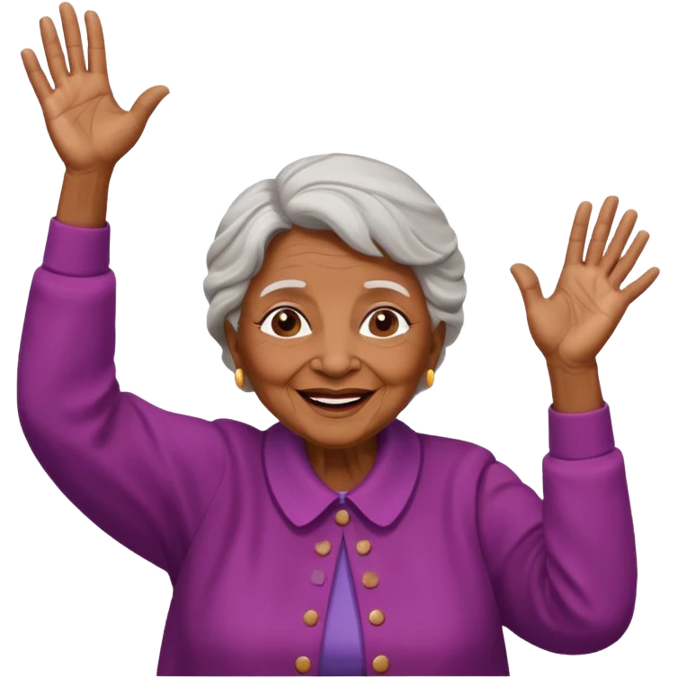 Old lady hands up raise the roof dancing  emoji