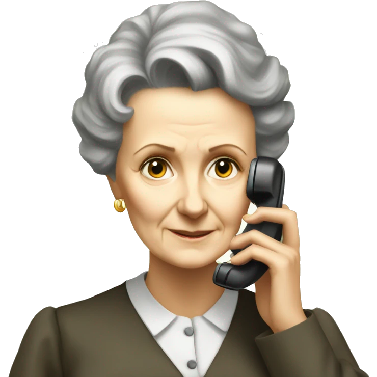 Marie Curie on phone emoji
