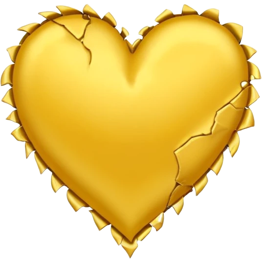 yellow satin heart broken emoji