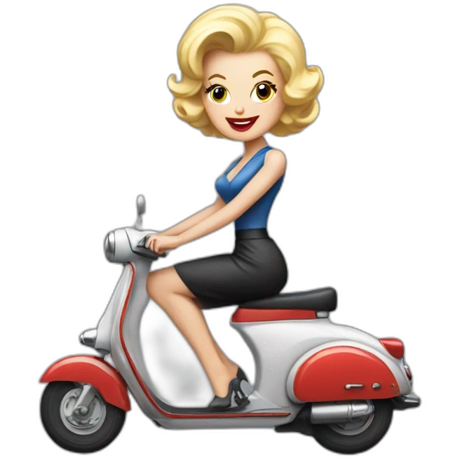 marylone monroe sur un scooter emoji