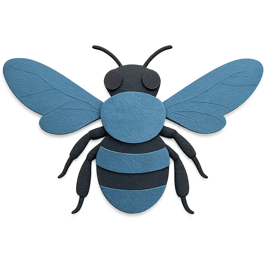giant blue carpenter bee with wings spread emoji
