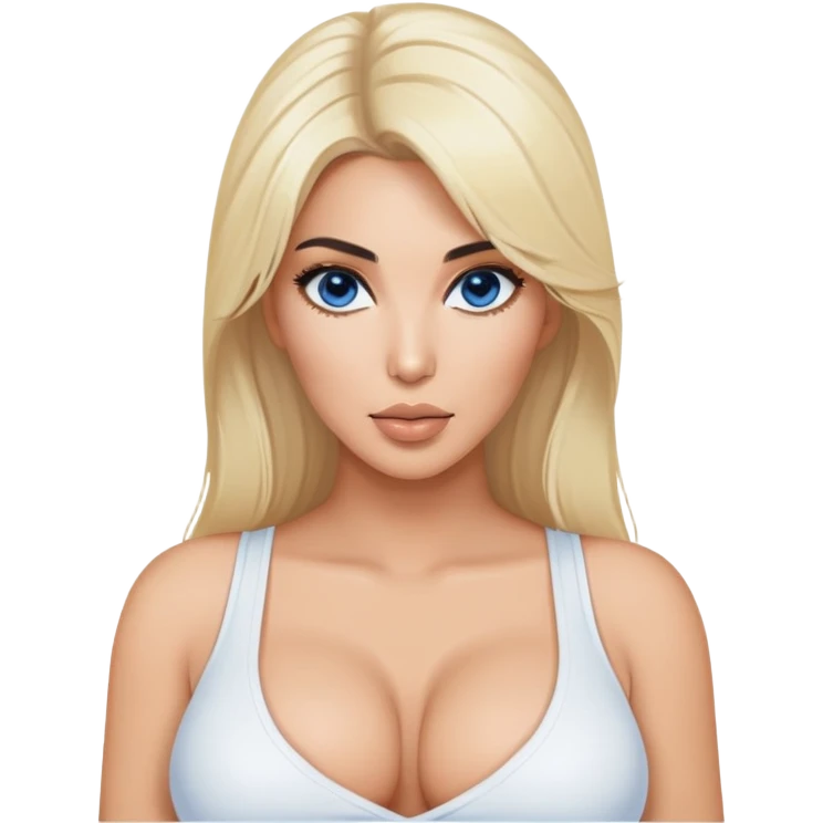 kim kardashian blonde hair blue eyes cleavage white top emoji