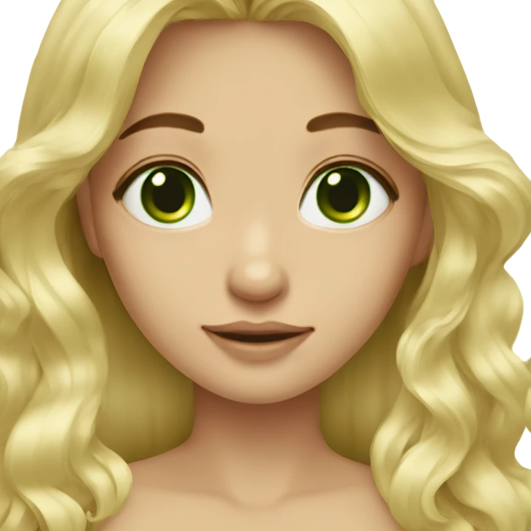 Blond girl air touch died hair green eyes  emoji