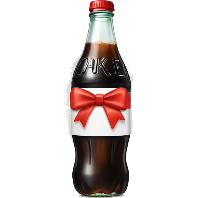 Diet Coke bottle with a bow wrapped around it emoji
