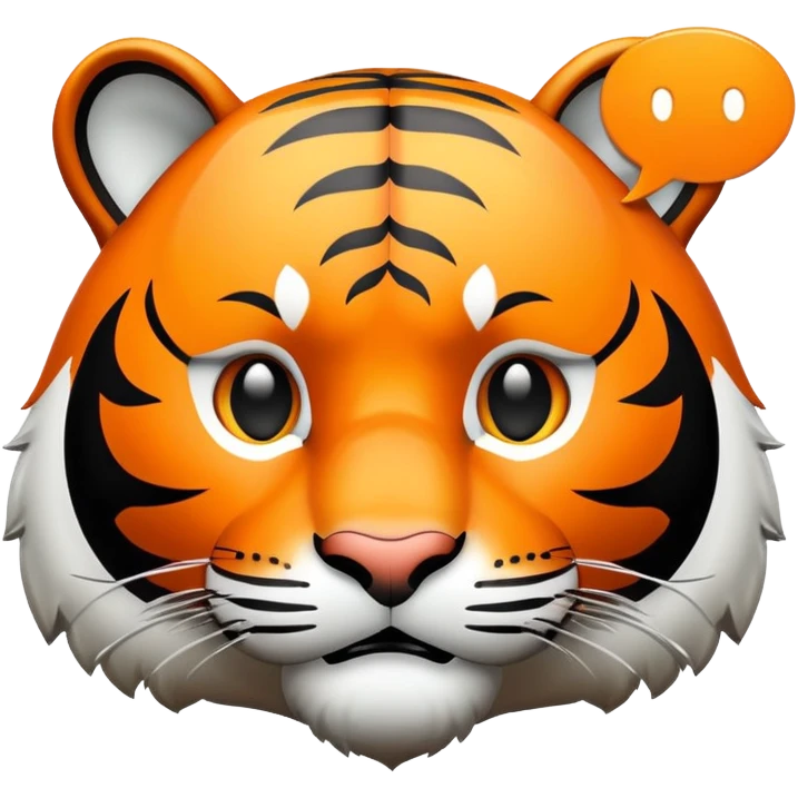 tiger face with AFK speech bubble for Twitch emote emoji