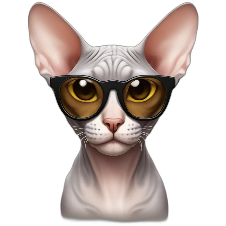 Sphynx cat with sunglasses emoji
