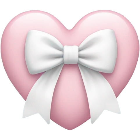 Pastel pink heart with white bow emoji