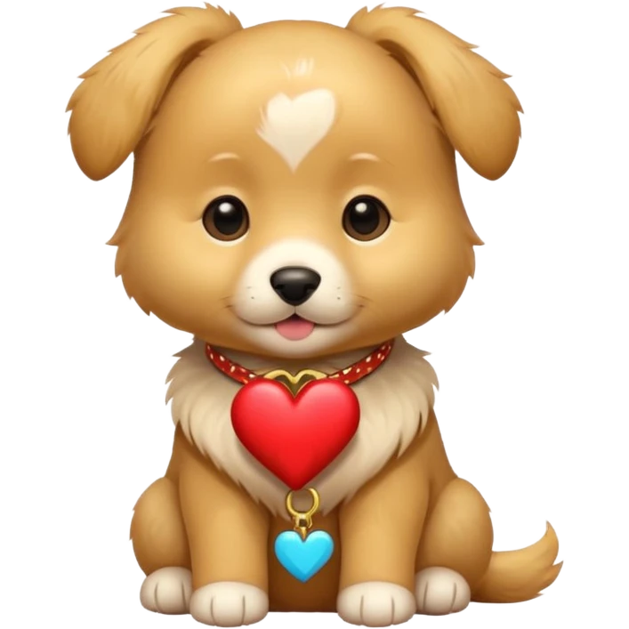valentine's day themed puppy emoji