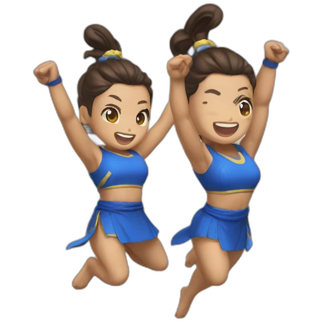 old Chun-Li raise raise arms and jump high emoji