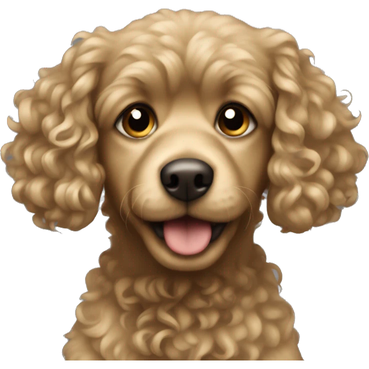 Little dark blonde dog with curly hair emoji