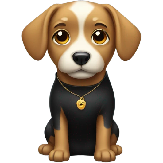Dog wearing a black dress  emoji