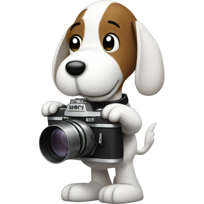 Snoopy with camera  emoji