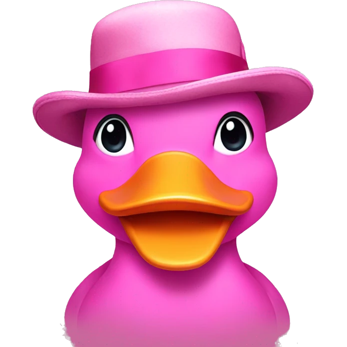 Pink duck with hat and bow tie emoji