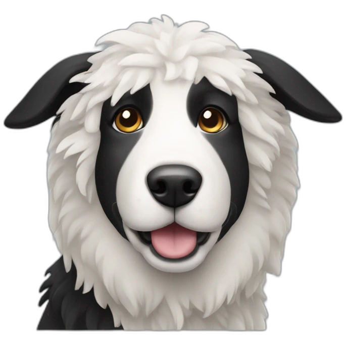 black and white sheep dog emoji