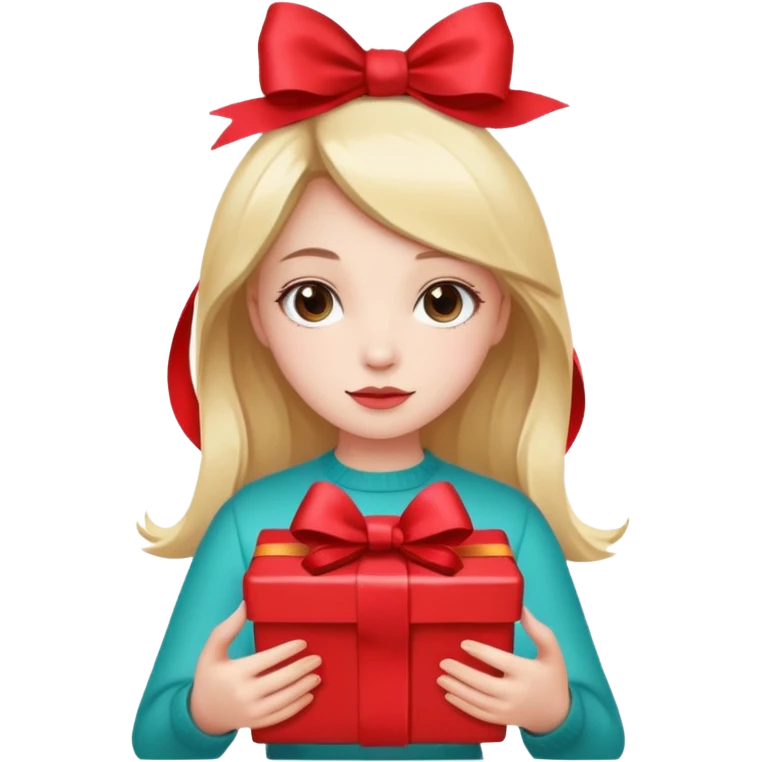 🥳🎀 Tokat takan kız elinde hediye var emoji