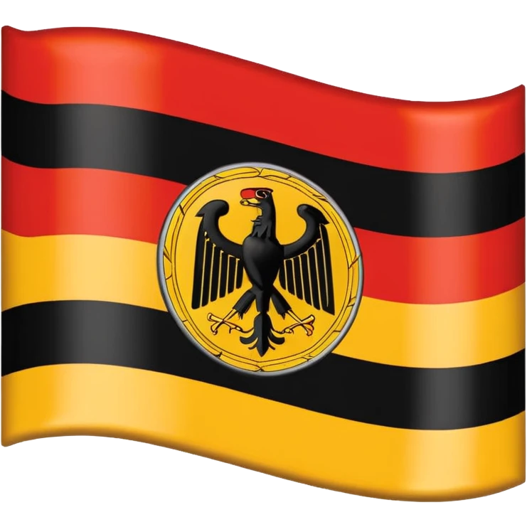 The flag of East Germany (the German Democratic Republic or GDR) consisted of the traditional German black, red, and gold horizontal tricolor, distinguished by a central emblem. emoji